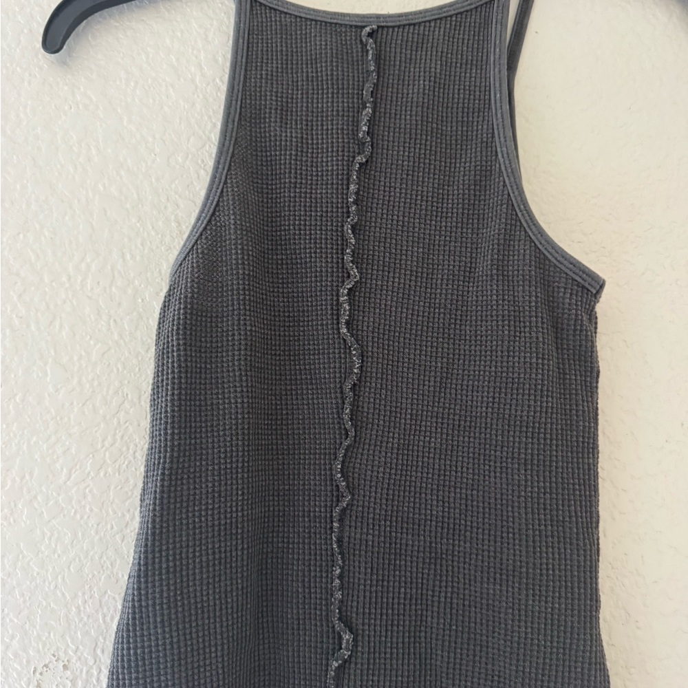 NWT R & R Surplus Gray Thermal Ribbed Women's Tank Top